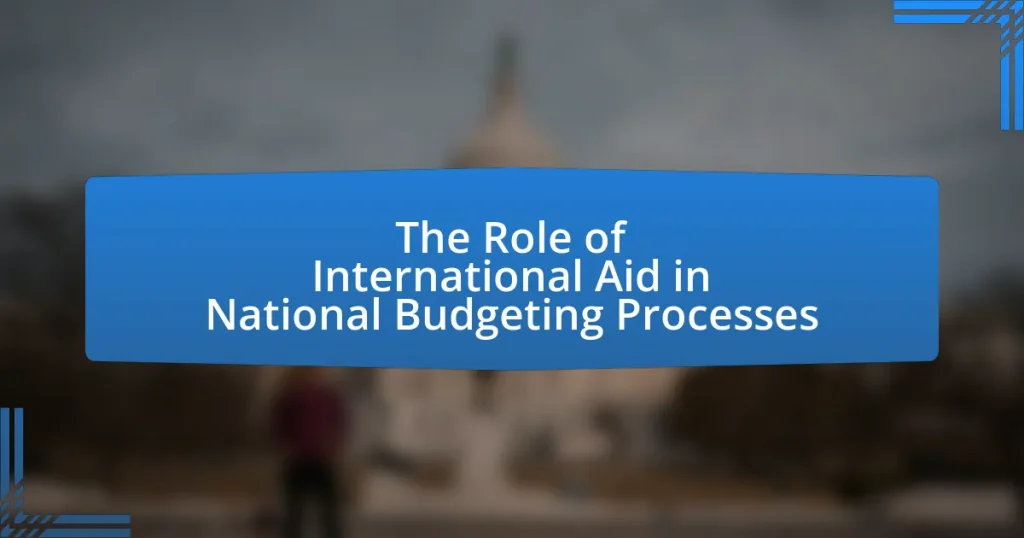 The Role of International Aid in National Budgeting Processes